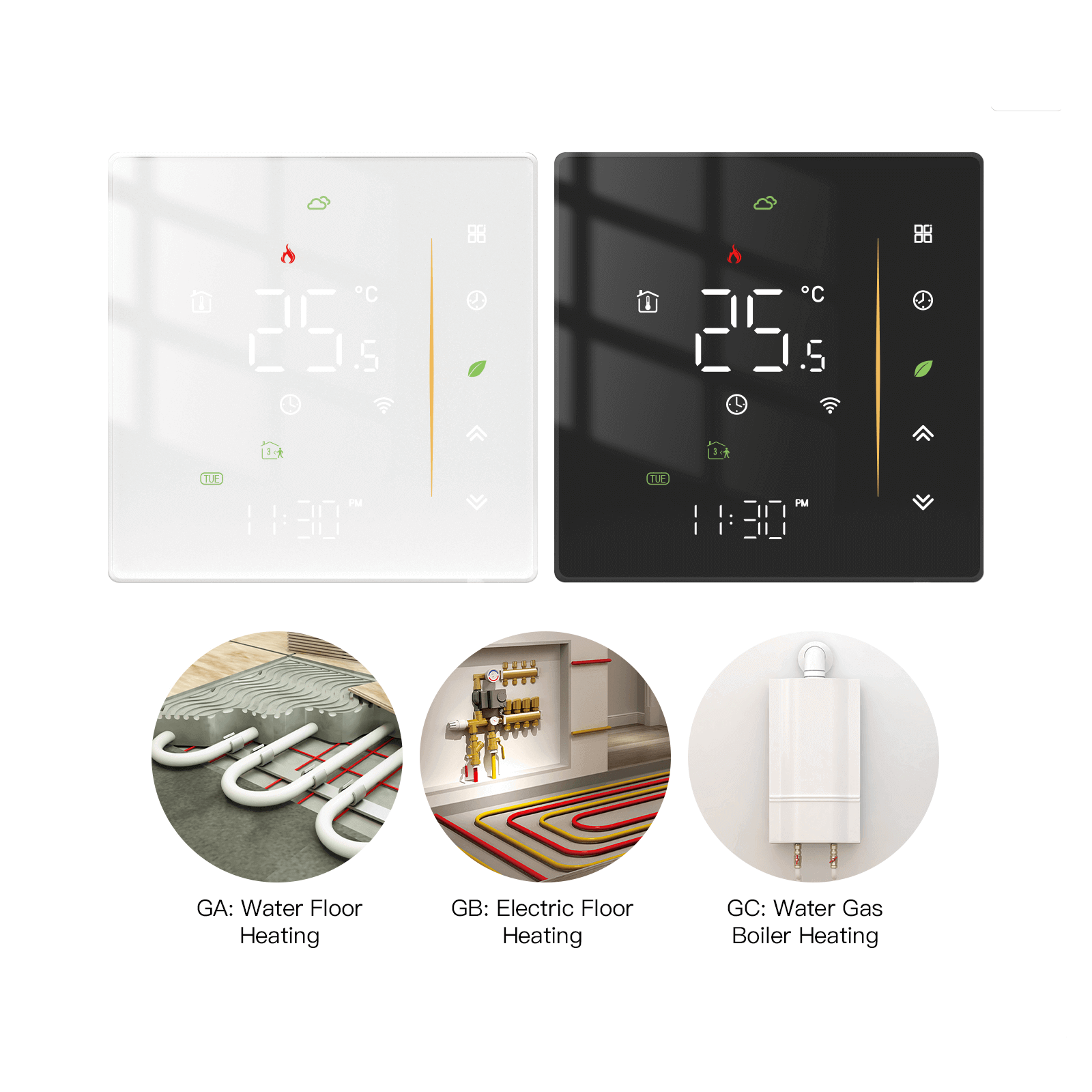 WiFi Programmable Thermostat Room Temperature Controller for Water/ Electric /Gas /Boiler floor Heating | LumiMuse