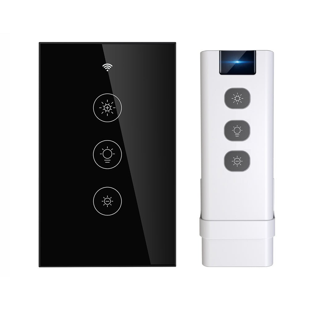 WiFi Dimmer Switch RF433 Smart Glass Touch Switches With Led For Light