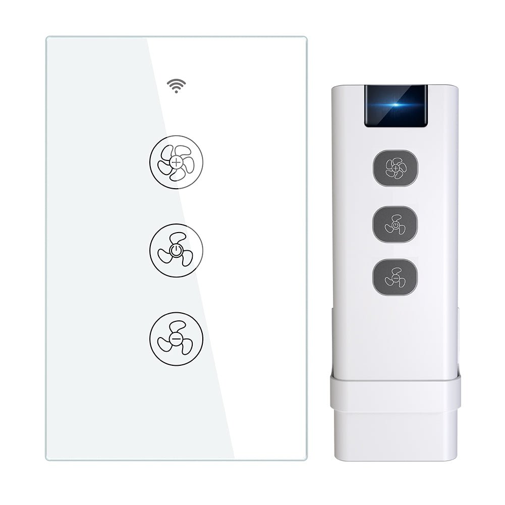 WiFi RF433 Smart Ceiling Fan Touch Switch Single Pole Neutral Wire Required US