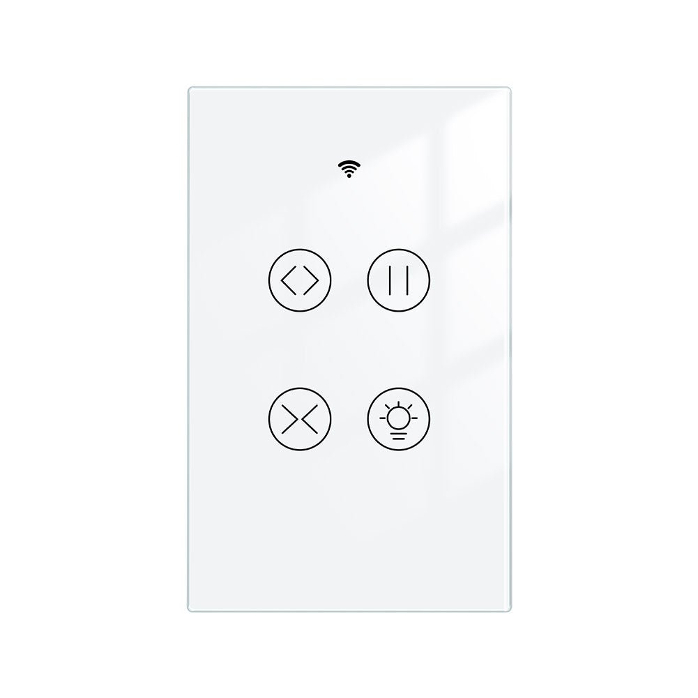 WiFi Curtain Light Switch RF433 Smart Glass Panel Curtain Light Touch Switch Single Pole Neutral Wire Required US