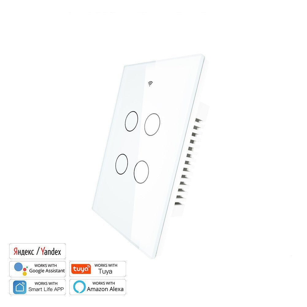 WiFi RF433 Smart Light Wall Touch Switch Single Pole No Neutral 95-130V US Standard