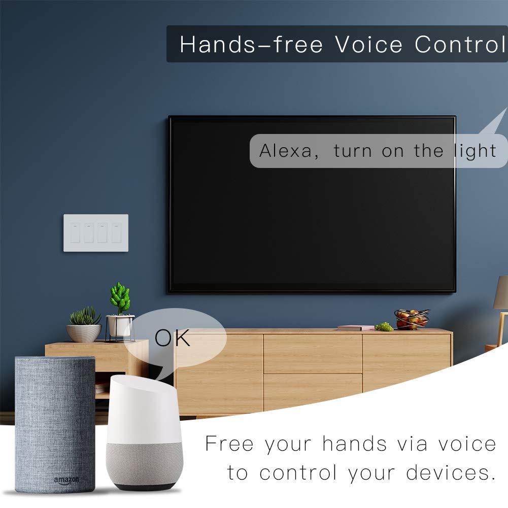 WiFi Smart In-Wall 2/3/4 Gang Light Push Button Switch US