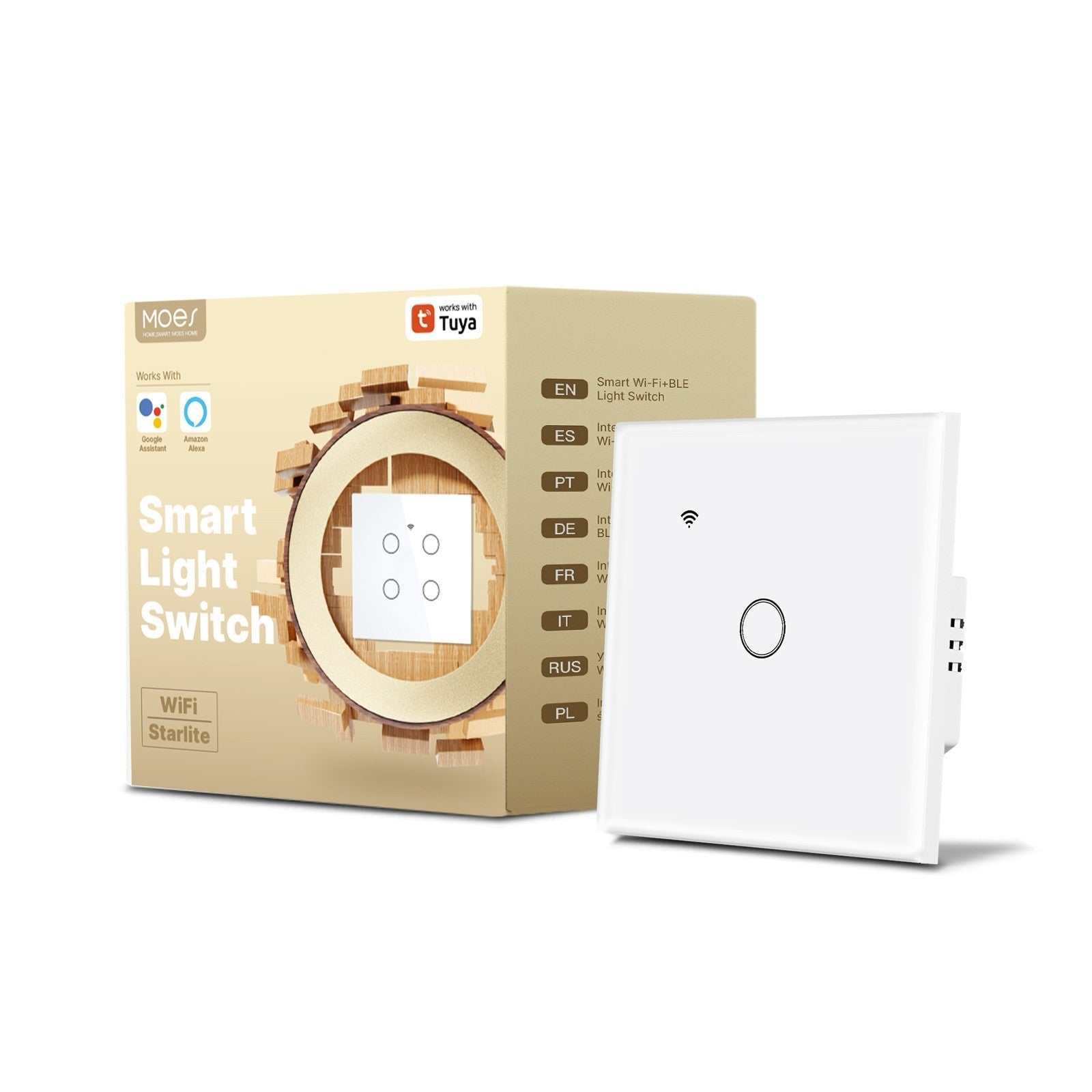 WiFi Smart Light Wall Touch Switch No Neutral Wire Required EU Standard | LumiMuse