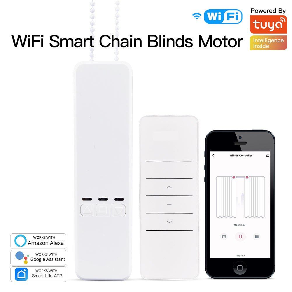WiFi Smart Motorized Chain Roller Blinds Shade Shutter Drive Electric Curtain Motor RF Remote Automation Kit | LumiMuse