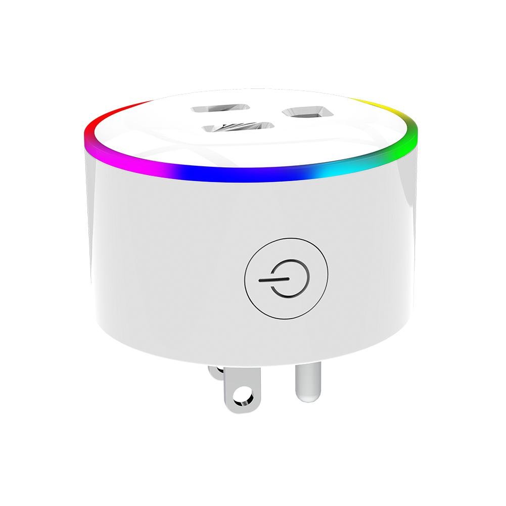 WiFi Smart Plug Outlet Wireless Power Socket Real-time Monitor Electricity With RGB Light | LumiMuse