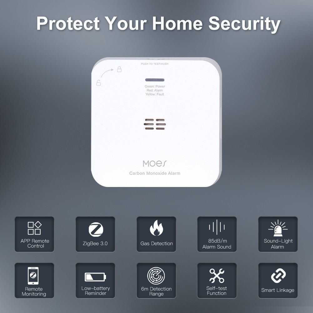 ZigBee CO Detector Alarm Wireless Gas Leak Carbon Monoxide Sensor