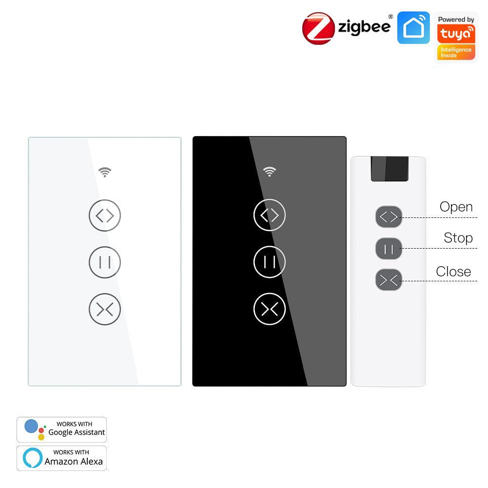 ZigBee RF433 Smart Curtain Blinds Shutter Touch Switch Multi-control Neutral Wire Required US | LumiMuse