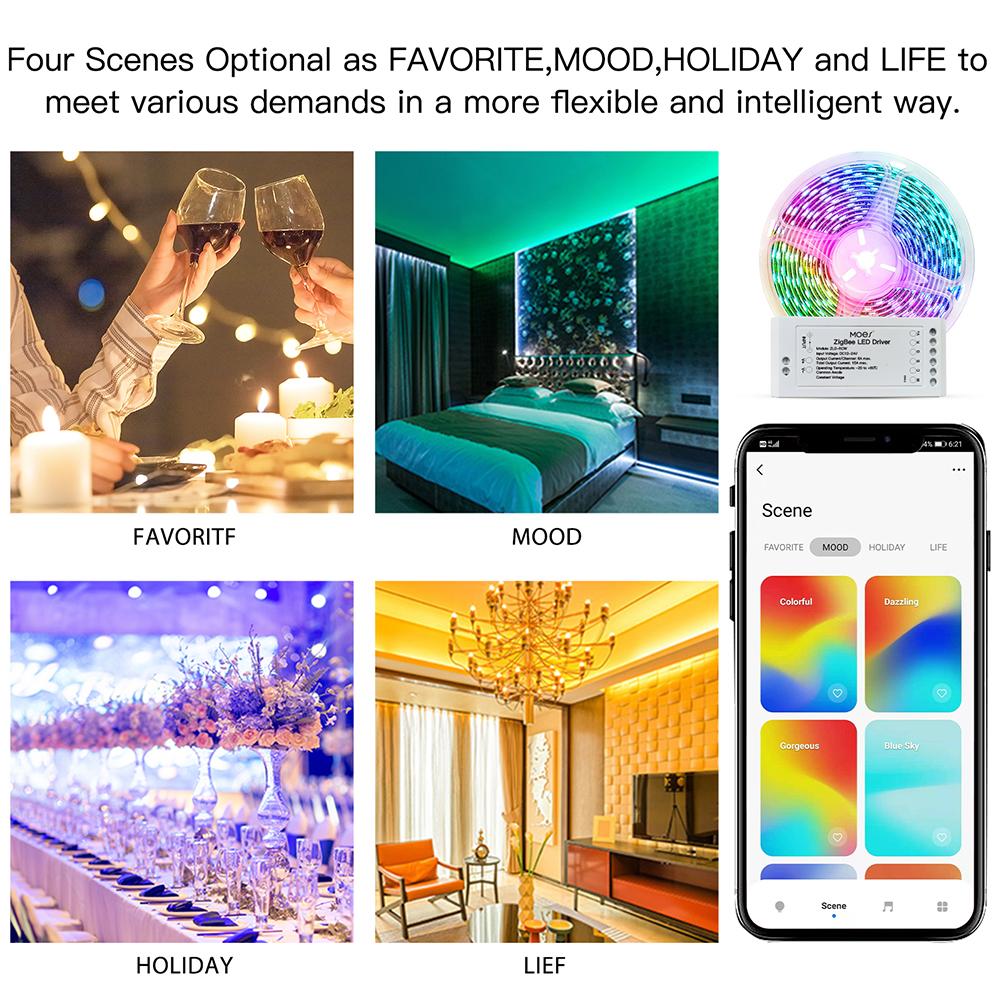 LumiMuse ZigBee RGB Strip Light Multicolor LED Strip CCT LED Controller Plus Brightness Adjustable