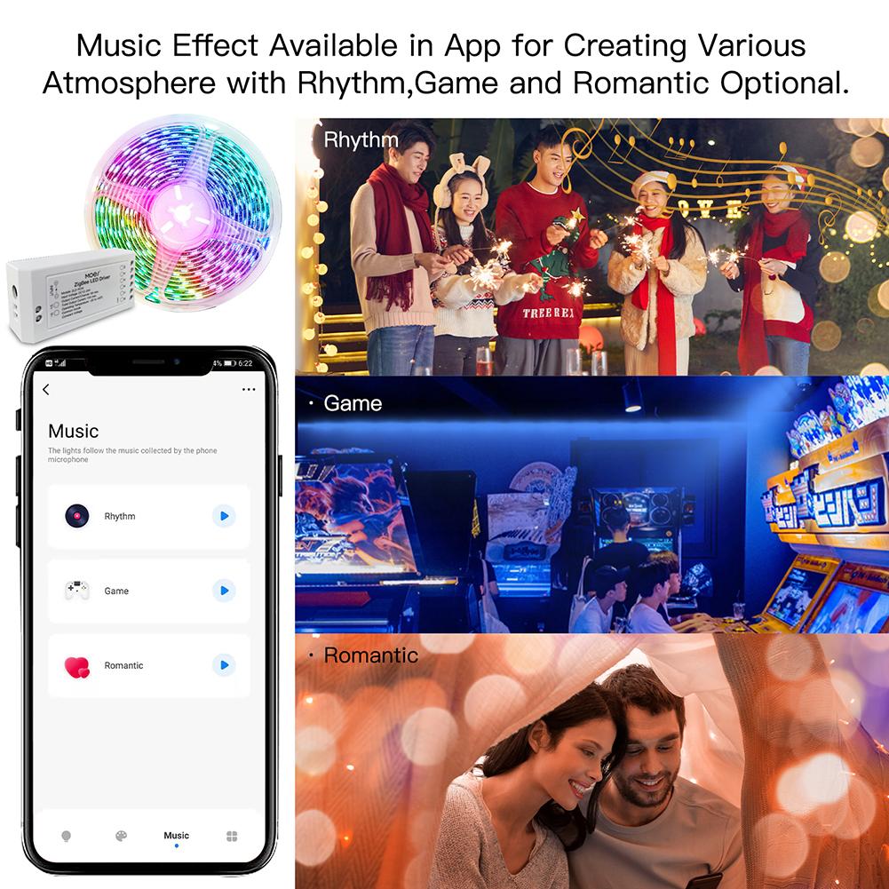 LumiMuse ZigBee RGB Strip Light Multicolor LED Strip CCT LED Controller Plus Brightness Adjustable