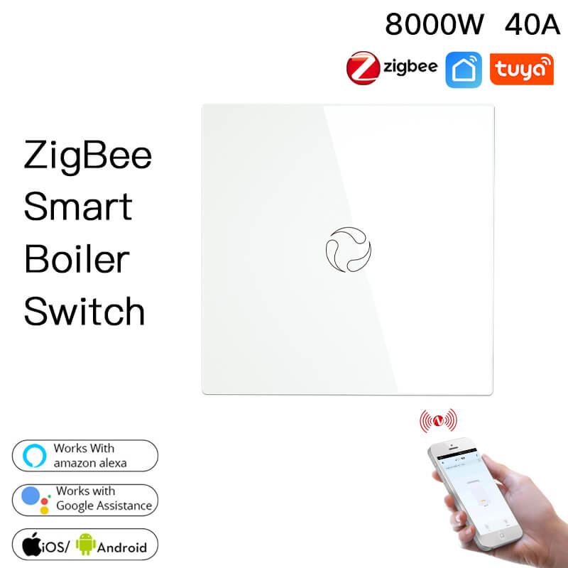 ZigBee Smart Boiler Touch Switch Water Heater Single Pole Neutral Wire Required 20A EU | LumiMuse