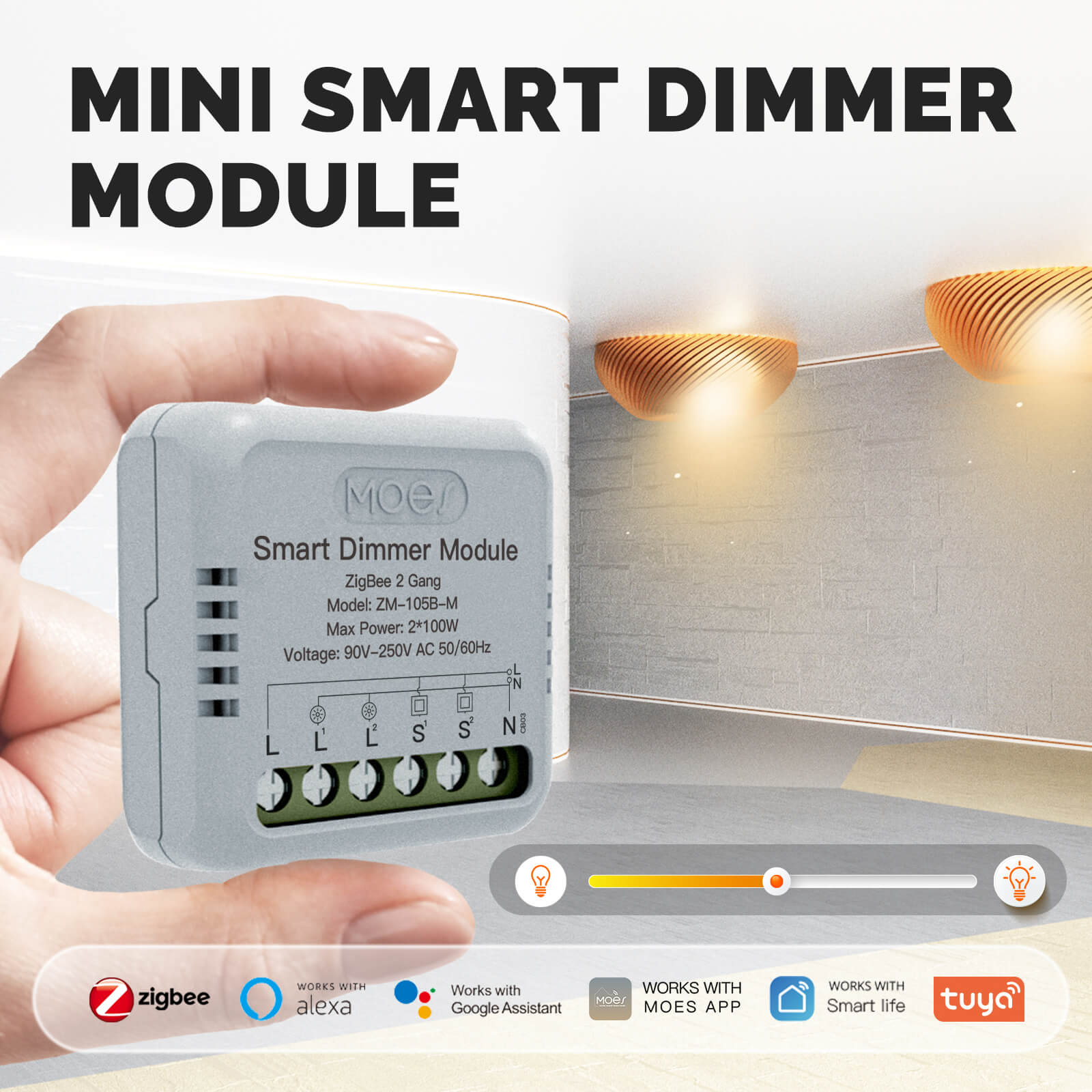 Zigbee Smart Dimmer Switch Module Timer Diy Breaker 1/2 Gang