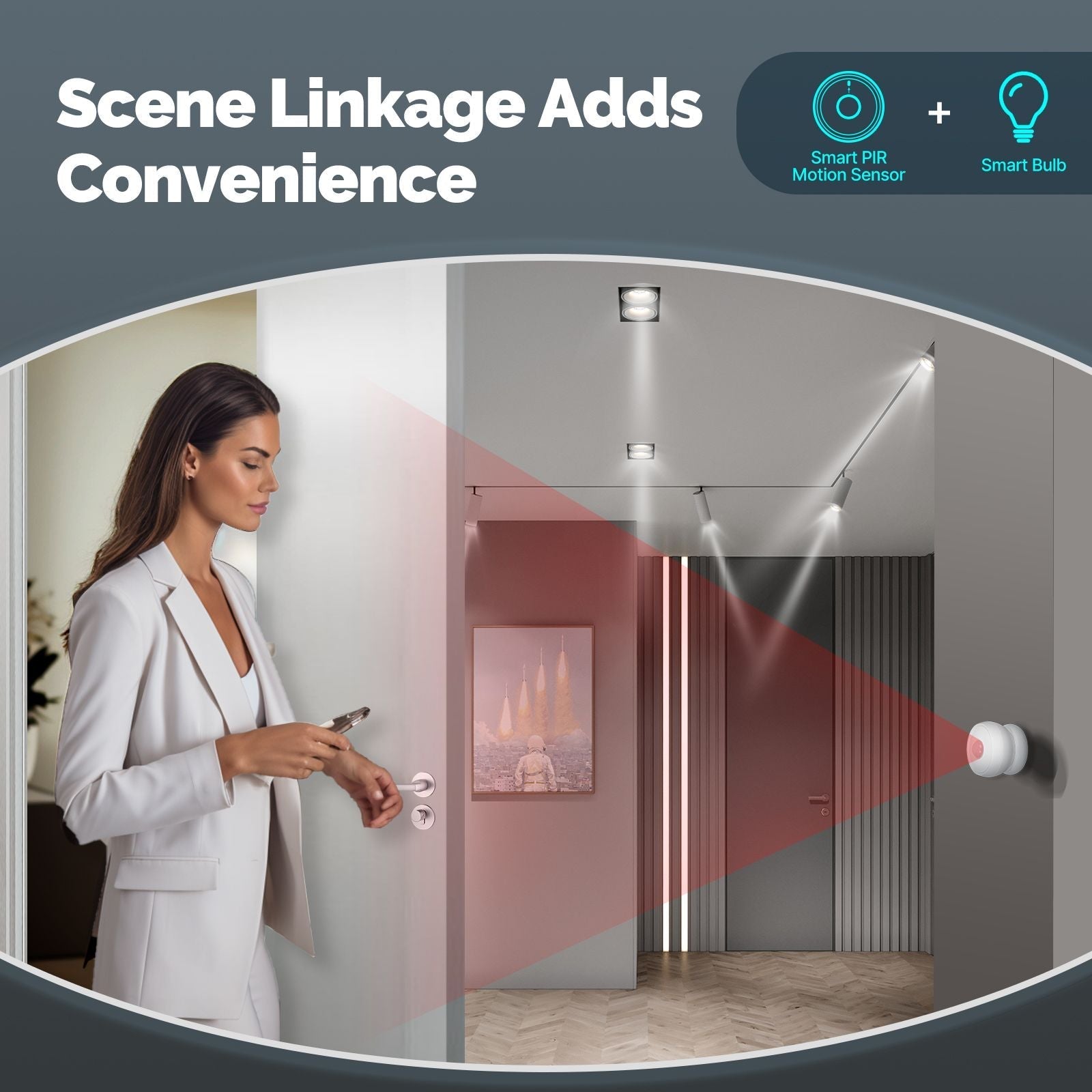 Zigbee Smart PIR Sensor Human Body Infrared Motion Detector With Magnetic Base