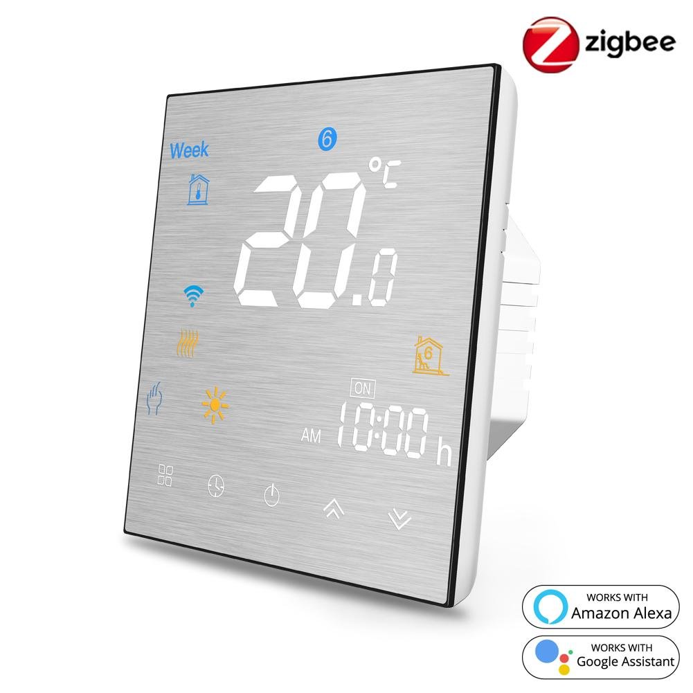 ZigBee Smart Thermostat for Water/Electric floor Heating Water/Gas Boiler Brushed panel | LumiMuse