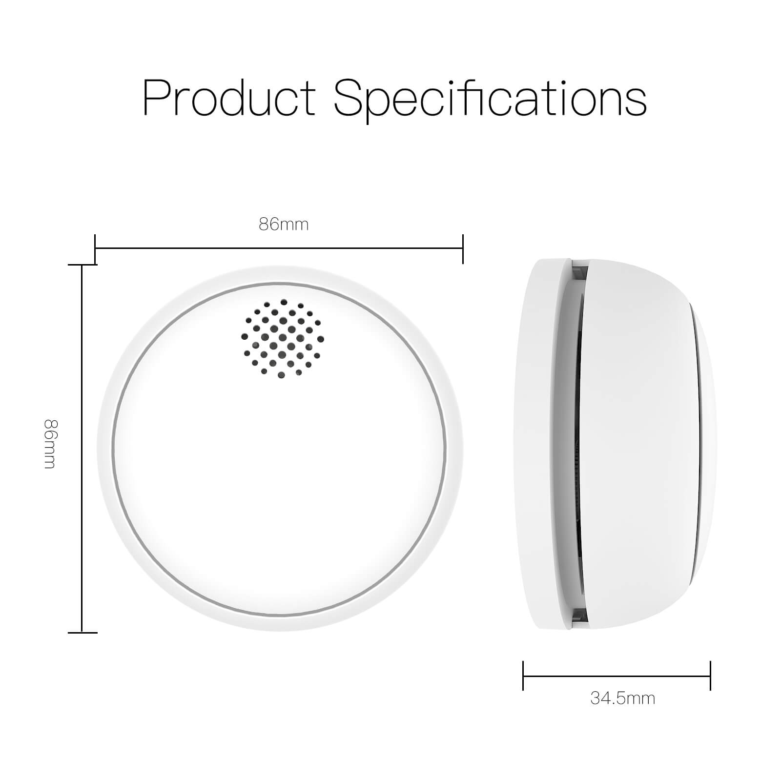 ZigBee Wireless Smart Smoke Detector Fire 85dB Sound Alarm Siren Sensor