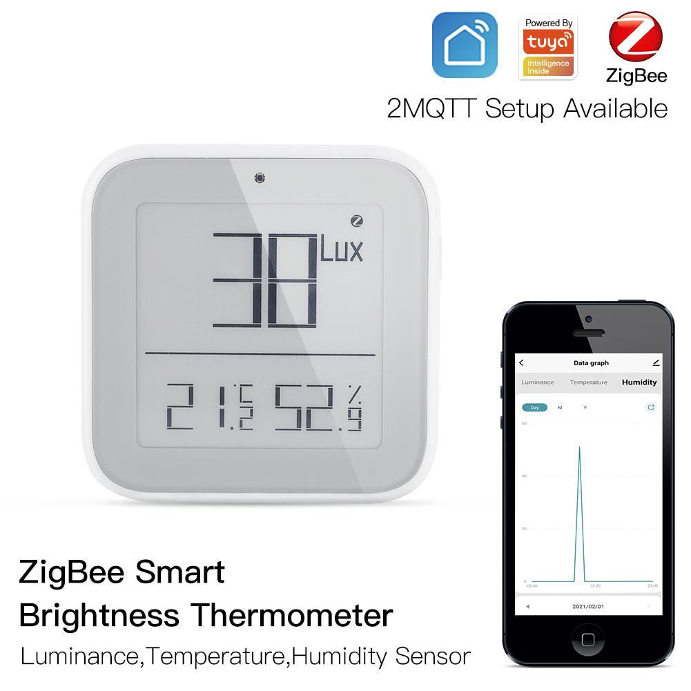 Zigbee/Bluetooth Smart Brightness Thermometer Real-time Light Sensitive Temperature and Humidity Detector | LumiMuse
