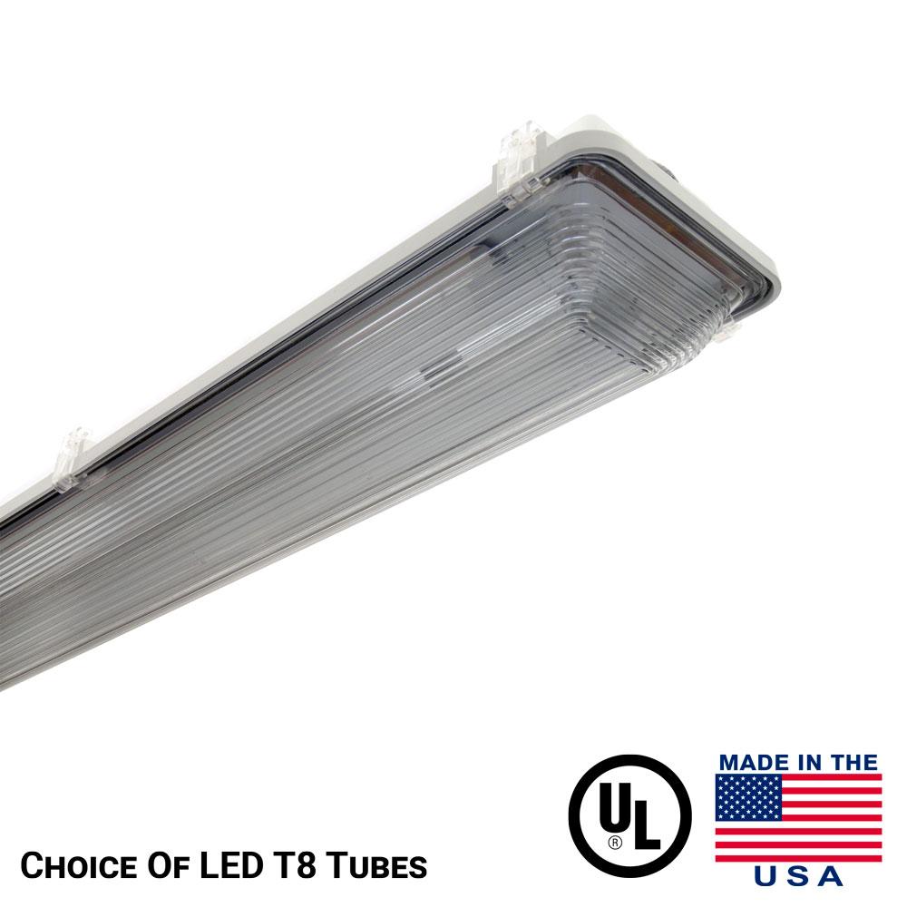 2 Lamp LED Tube Ready Vapor Proof Light Fixture - Lumimuse