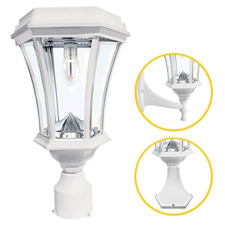 White Victorian Bulb Solar Lamp - Lumimuse