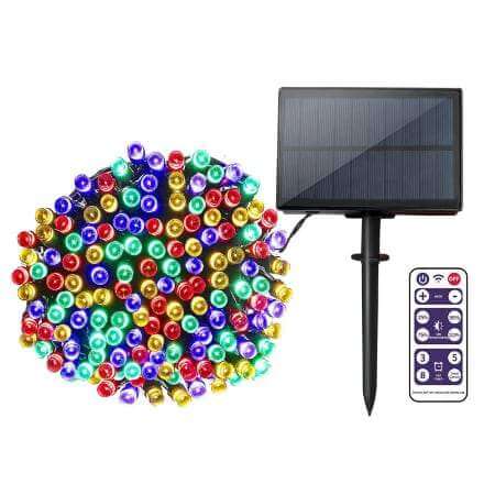 Lumimuse Premium Multi-Color LED Solar Christmas Lights with Remote