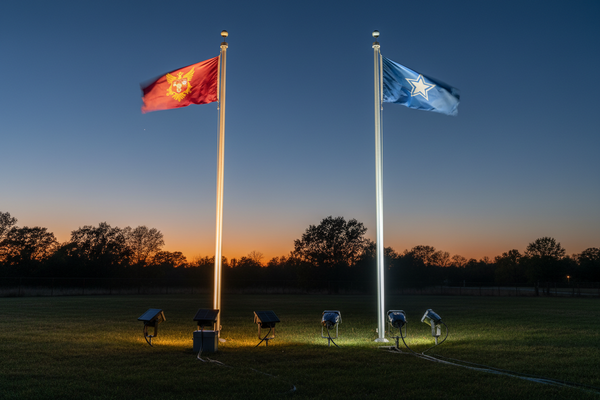 Lighting Your Flagpole: Solar Spotlights vs. Wired Solutions