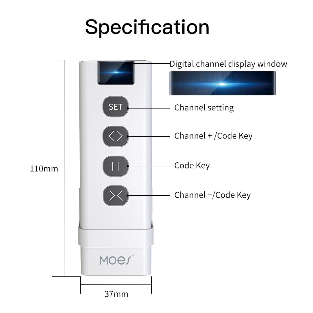 Smart RF433 Transmitter Remote for Curtain