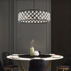 Black Drum Shape Crystal Chandelier - Pendant Light | LumiMuse