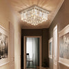 Square Crystal Rain Drop Chandelier Lighting Fixture | LumiMuse