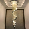Circular Duplex Rotating Staircase Chandelier Modern Crystal | Lumimuse