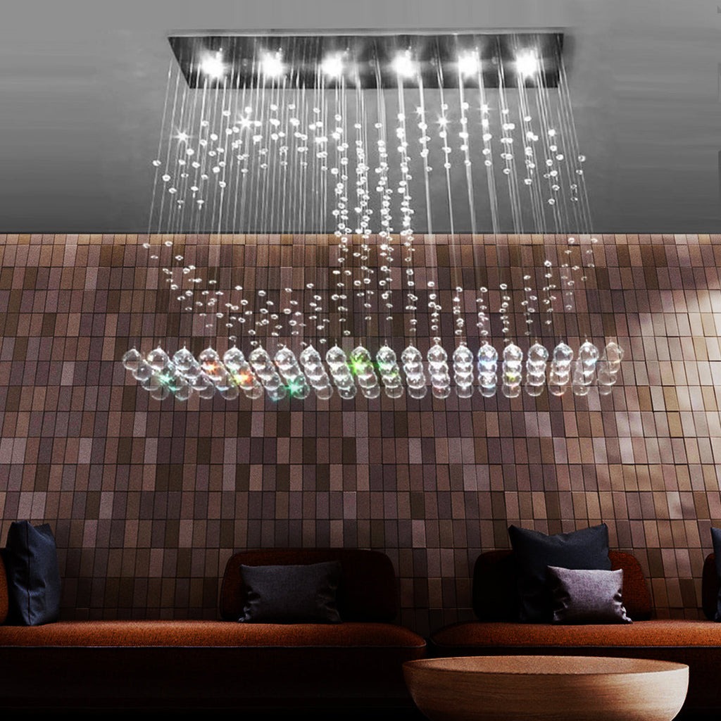 Double C Crystal Chandelier Custom Ceiling Light | LumiMuse
