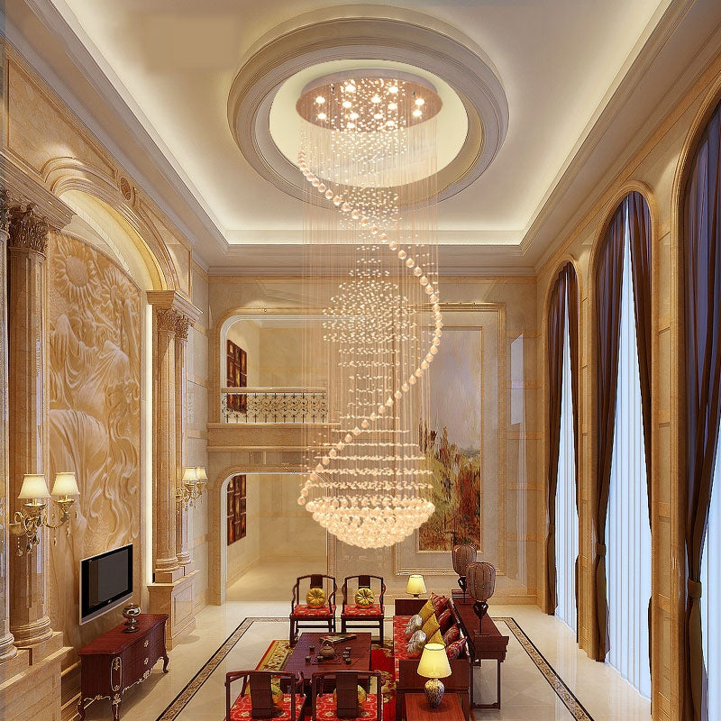 Large Raindrop Crystal Chandelier Ball Shape | LumiMuse