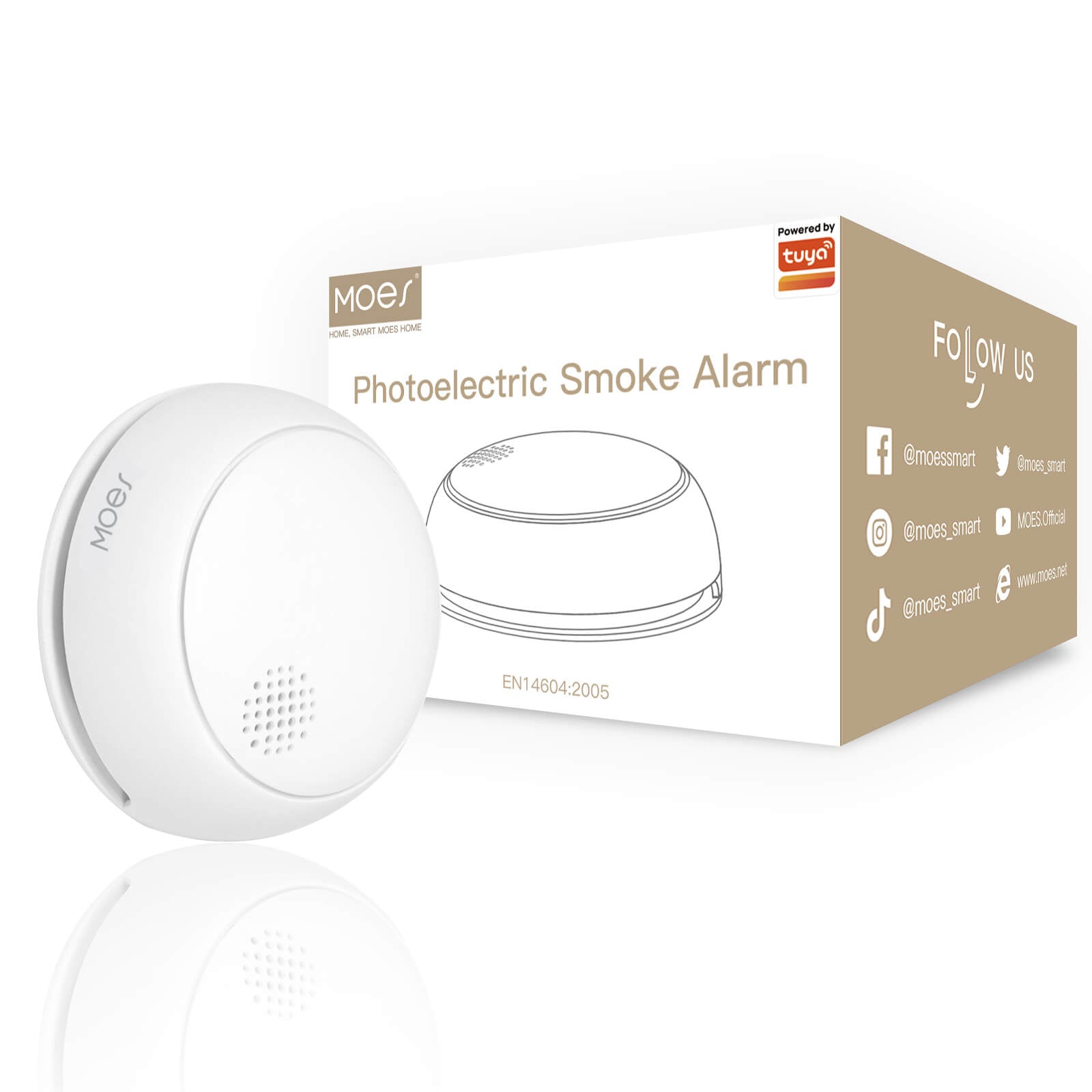 ZigBee Wireless Smart Smoke Detector Fire 85dB Sound Alarm Siren Sensor