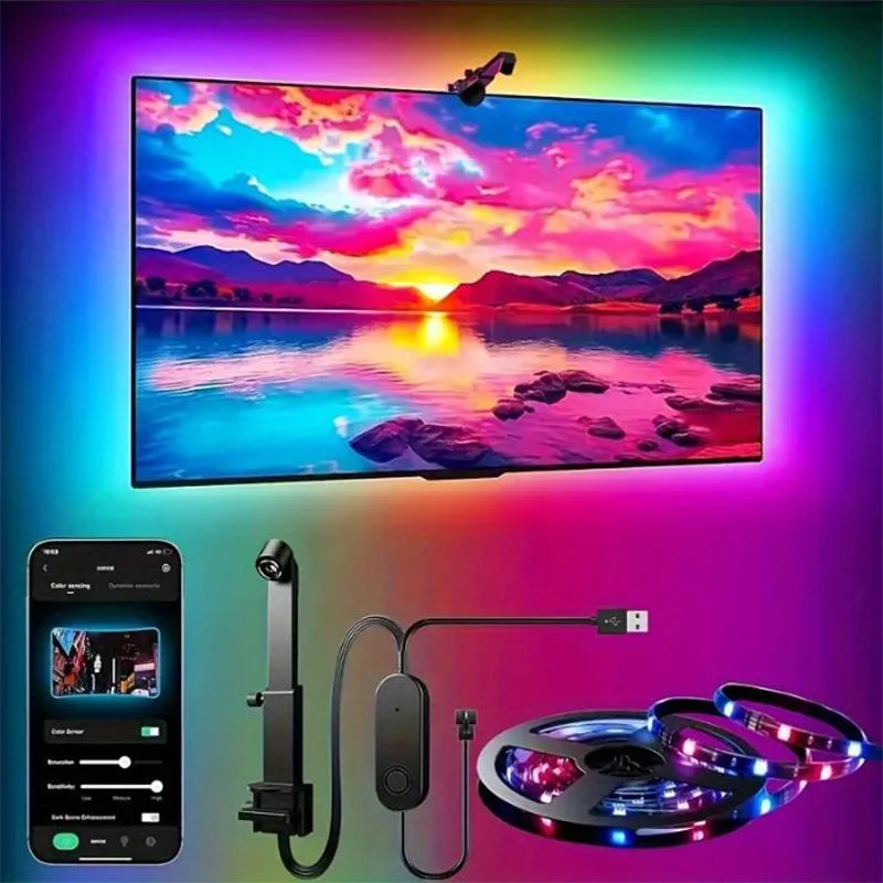 Smart TV Backlight with Camera Sync — 55–75in, RGBIC