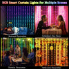 Smart LED Curtain Lights 3×3m — App, Music Sync, USB