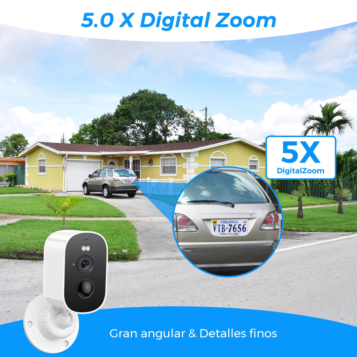 Solar Bullet Security Camera — 1080p WiFi, Motion Alerts