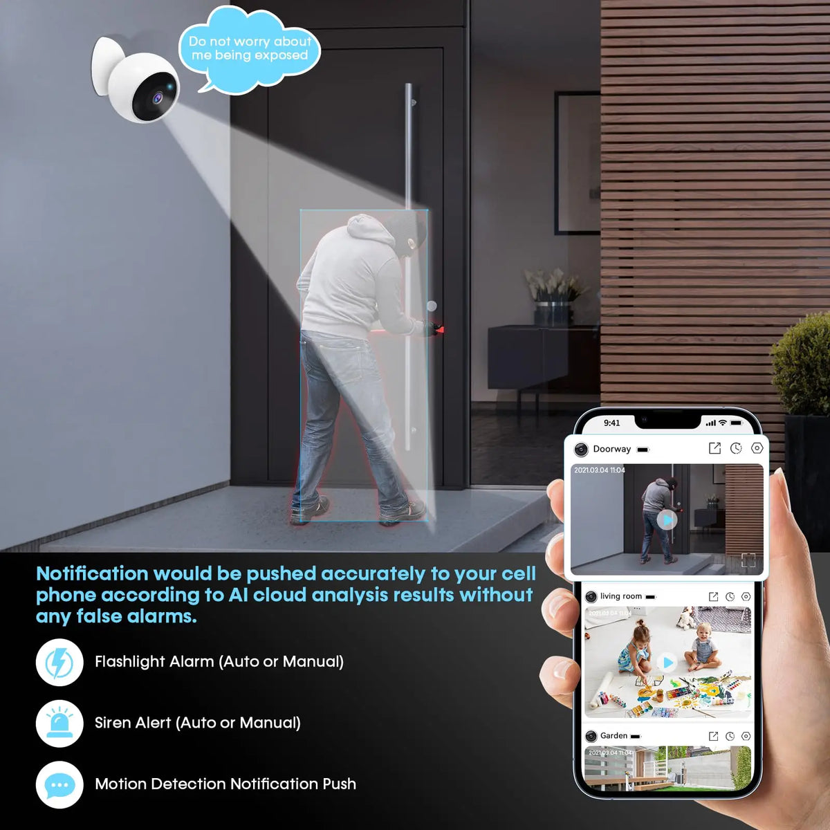 Magnetic Battery Security Camera — 2K 5MP, AI Detection