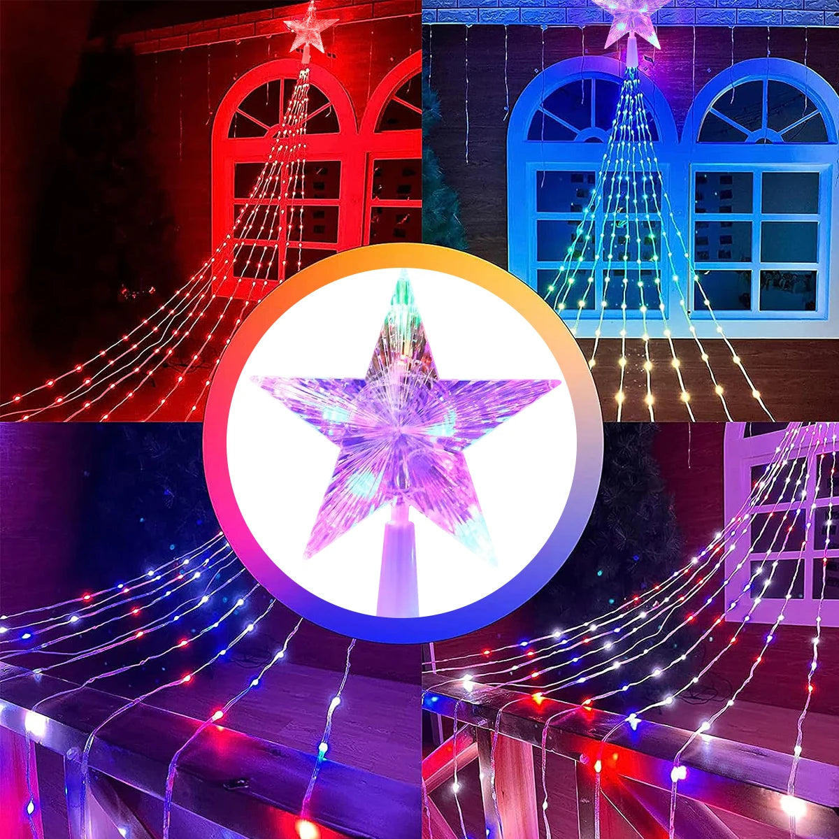 Star Waterfall Fairy Lights — USB or Solar