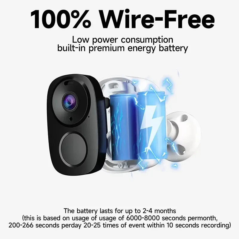 Wireless Battery Security Camera — 2K, Spotlight & Siren