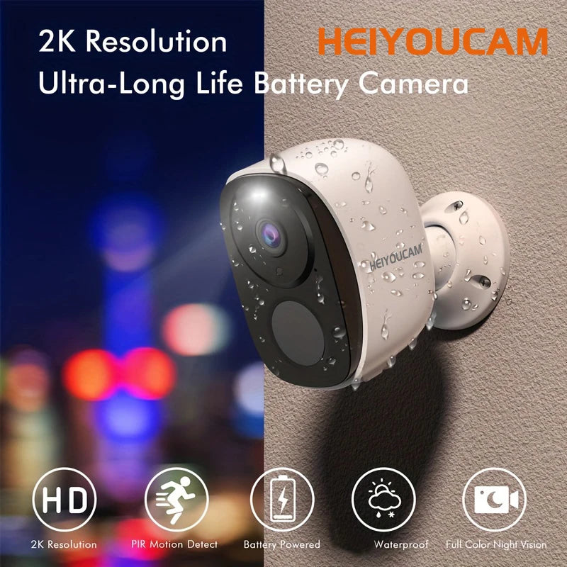 Wireless Battery Security Camera — 2K, Spotlight & Siren