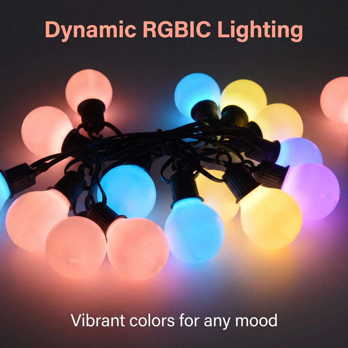 Smart Festoon Bulb String Lights — WiFi & Bluetooth, USB
