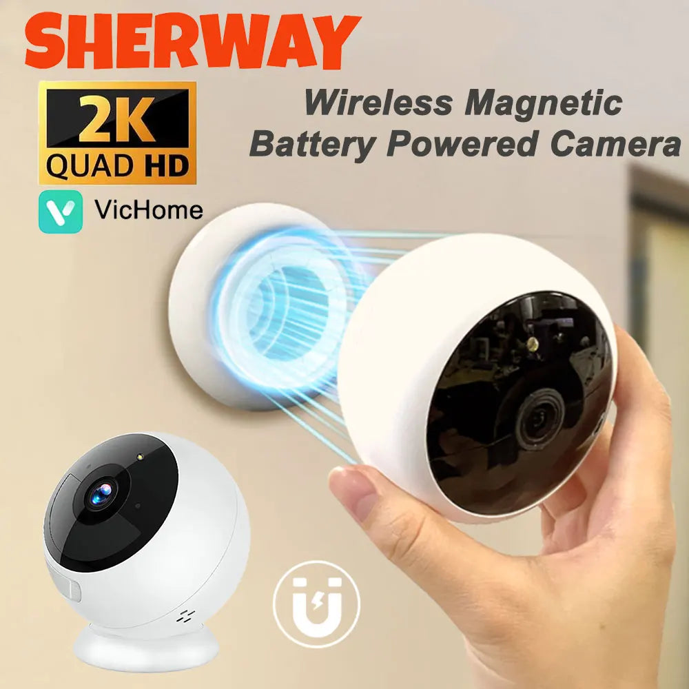 Magnetic Battery Security Camera — 2K 5MP, AI Detection