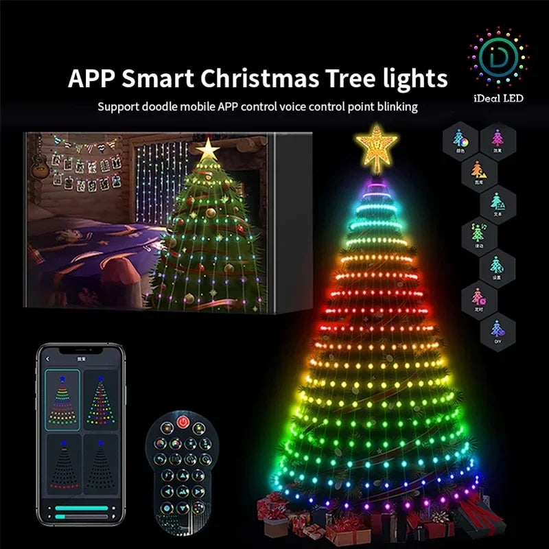 Smart Christmas Tree Lights, 400 LED — App & Remote