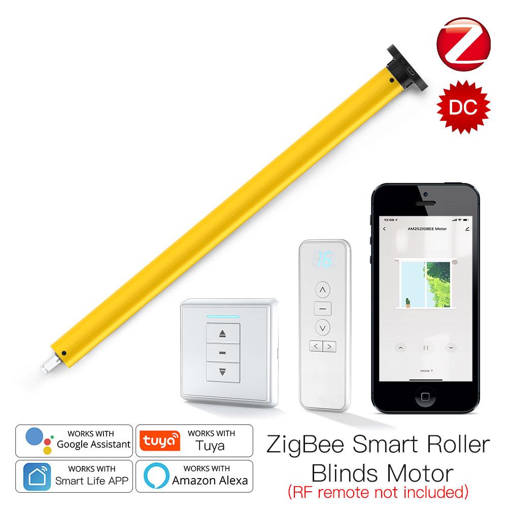 ZigBee Automatic 38mm Smart Tubular Roller Blinds Motor RF433 Remote Control