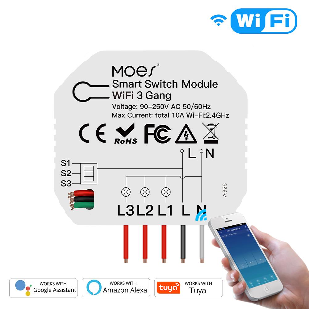 3/4 Gang, 1/2 Way Module, Wireless Home Smart Switch Light Modular ...