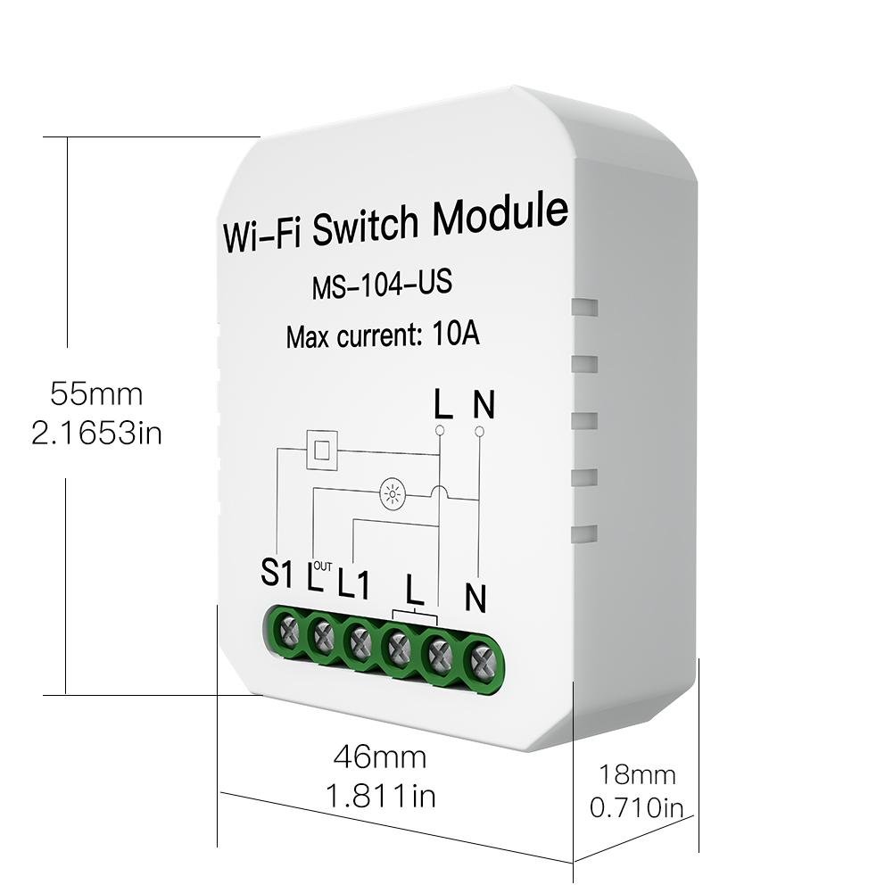 WiFi Mini DIY Smart Light Switch Module Single Pole|3 Way 1 Gang Module