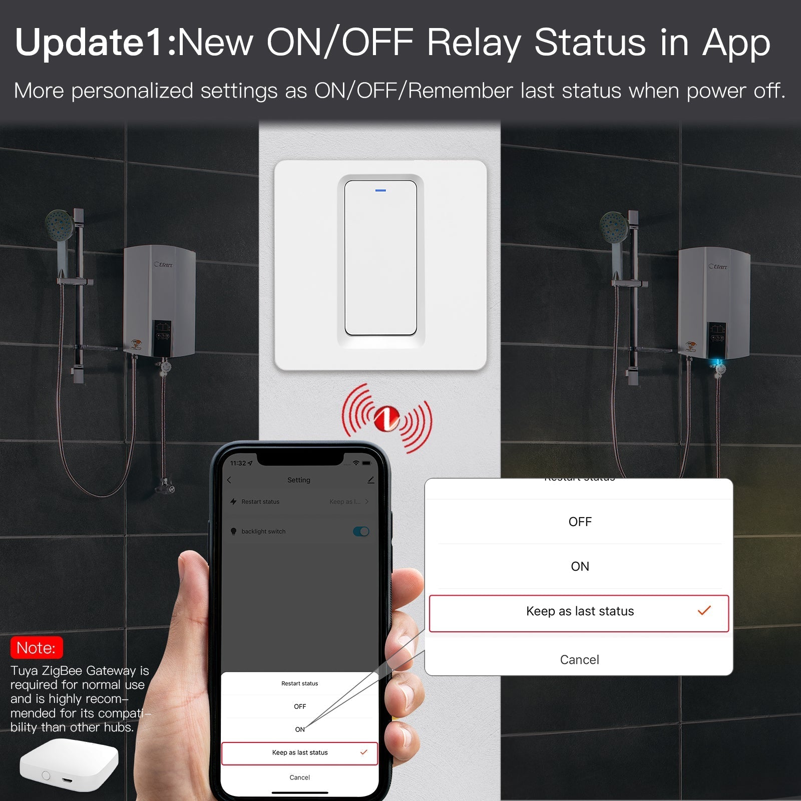 LumiMuse Smart ZigBee Water Heater Boiler Switch Wireless Control Timer for Heating Water 20A EU