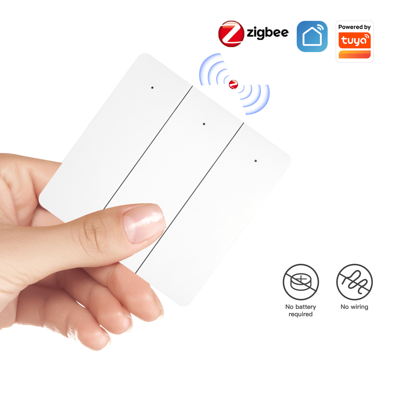 LumiMuse Smart ZigBee Wireless Switch, Self-powered 2/3 Gang Scene Switch Sticker