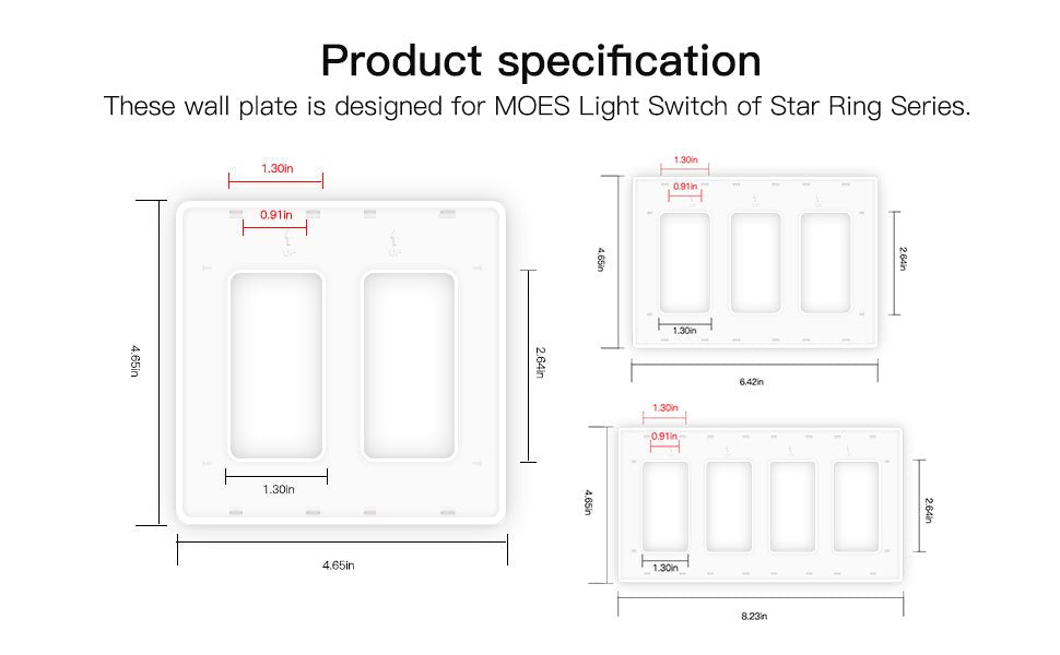 LumiMuse Star Ring 2nd Generation Smart Single Pole 3 Way WIFI Switch 1/2/3/4 Gang