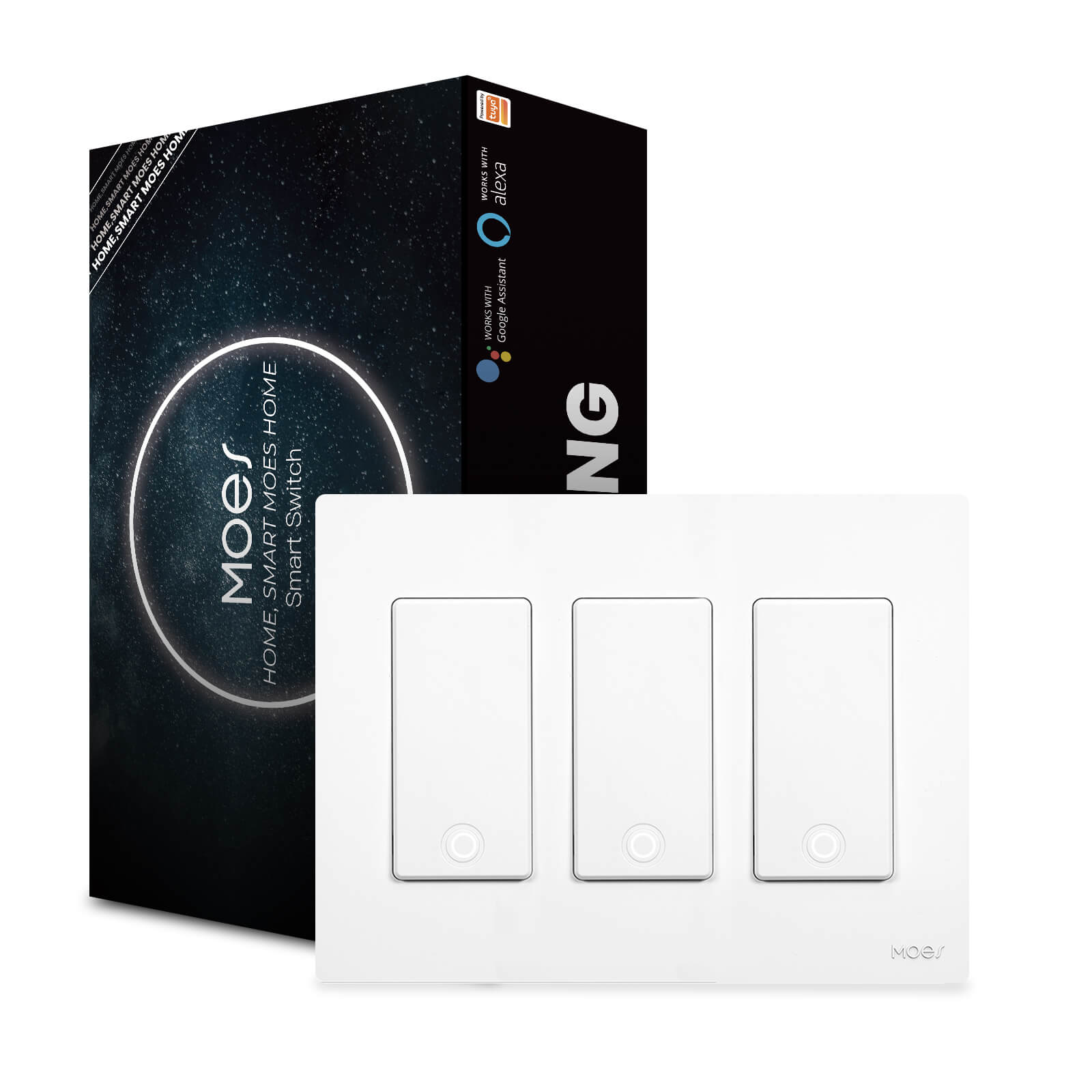 LumiMuse Star Ring 2nd Generation Smart Single Pole 3 Way WIFI Switch 1/2/3/4 Gang
