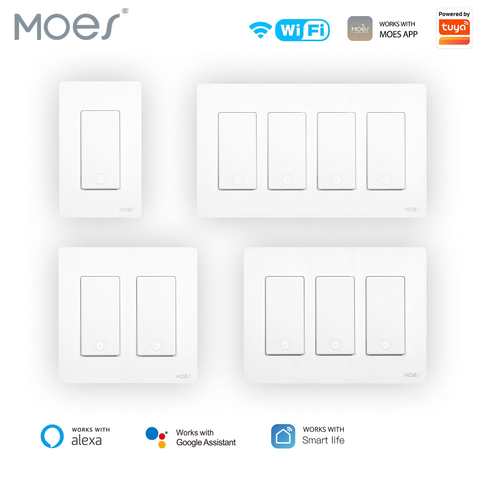 LumiMuse Star Ring 2nd Generation Smart Single Pole 3 Way WIFI Switch 1/2/3/4 Gang