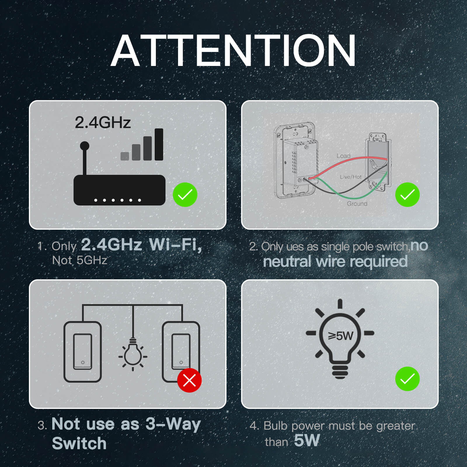 LumiMuse Star Ring 3rd Generation WiFi Smart Light Switch No Neutral Required No Capacitor Alexa Google APP Control