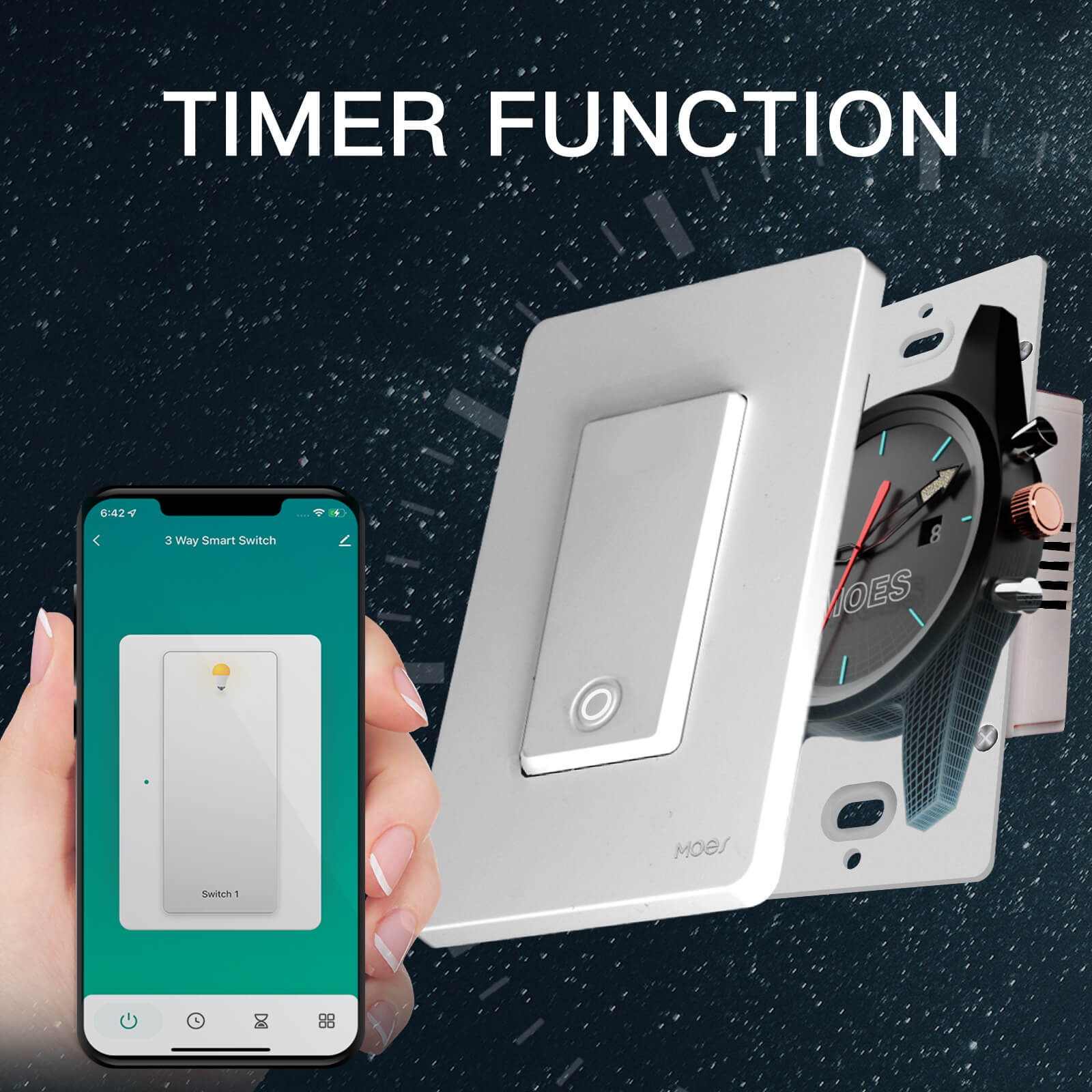 LumiMuse Star Ring 3rd Generation WiFi Smart Light Switch No Neutral Required No Capacitor Alexa Google APP Control